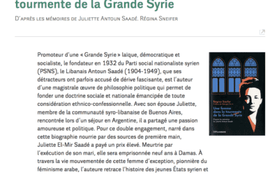 « Une femme dans la tourmente de la Grande Syrie » dans le Monde diplomatique
