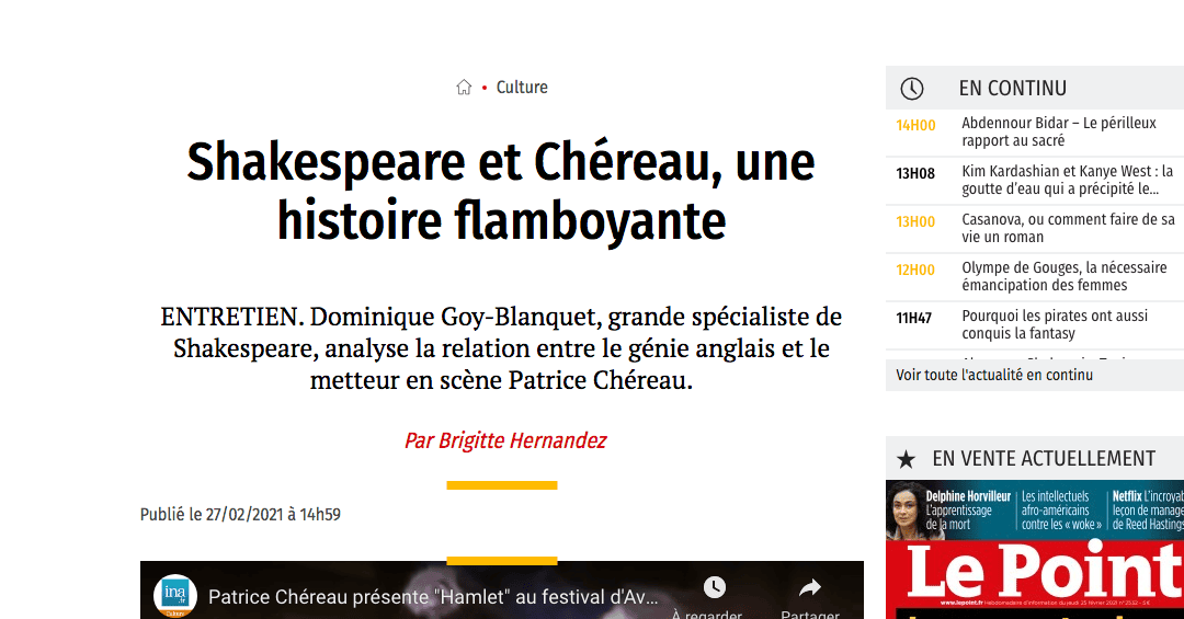 “Patrice Chéreau, l’intranquille” fait encore parler de lui