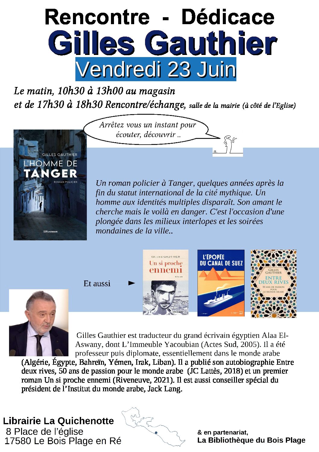 Rencontre et dédicaces avec Gilles Gauthier à La Quichenotte