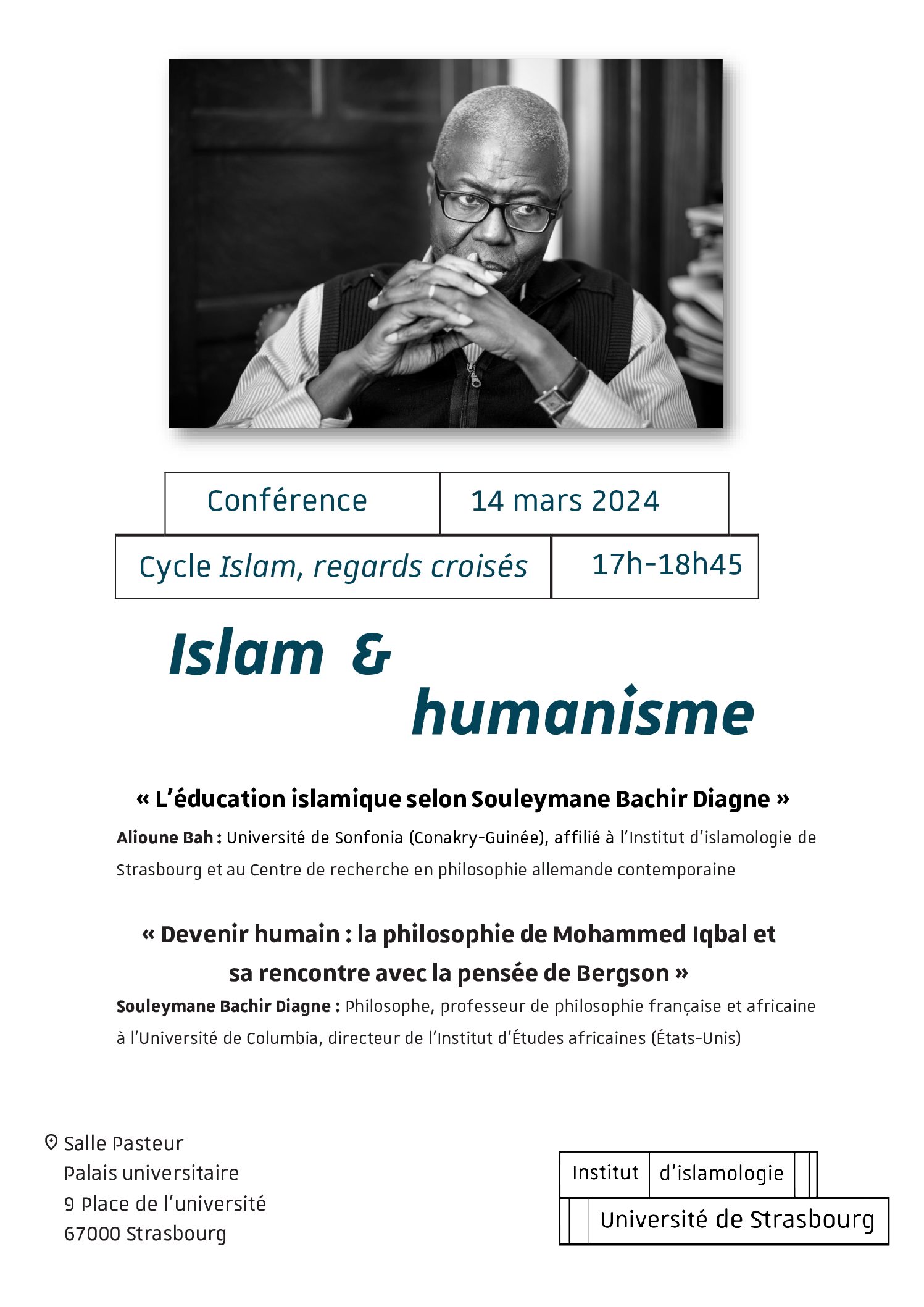 Alioune Bah et Souleymane Bachir Diagne à l’Institut d’islamologie de l’Université de Strasbourg
