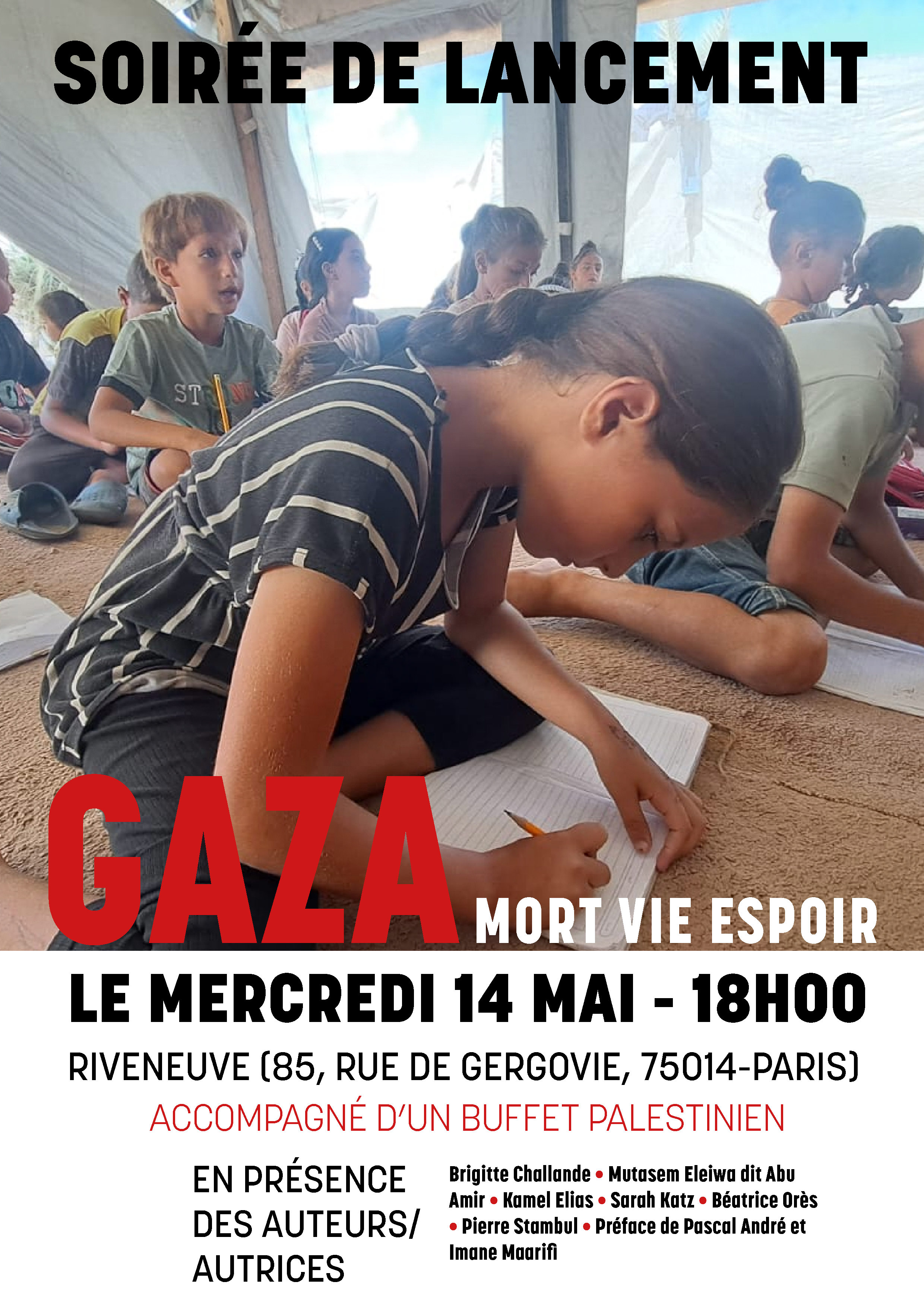 soirée de lancement « Gaza vie mort espoir »