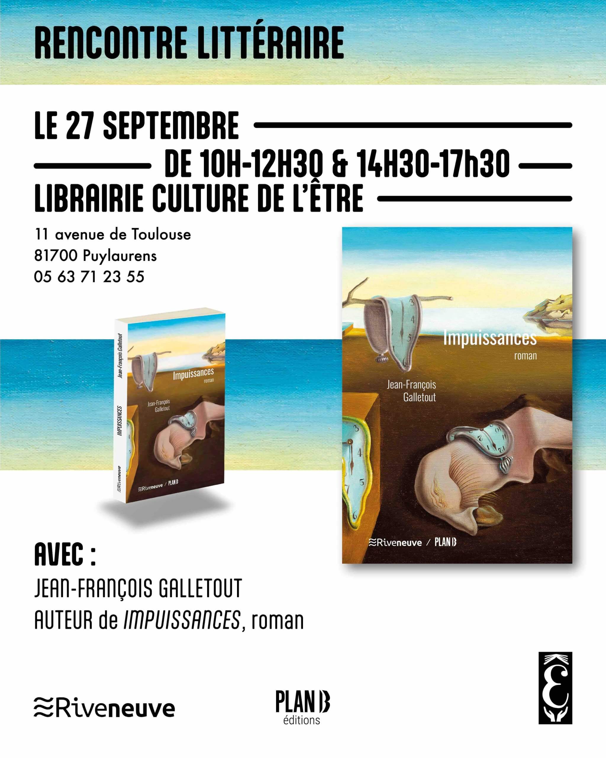 Librairie Culture de l’être 27 sept