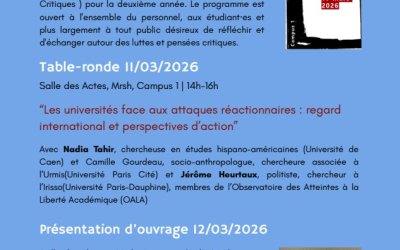 Jérôme Heurtaux au Forum actions critiques de l&rsquo;Université de Caen Normandie – Campus I